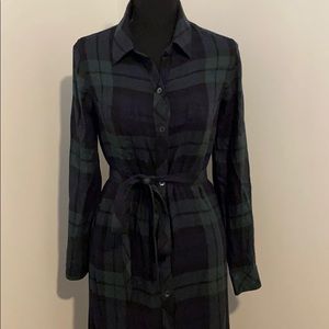 NWOT Faherty maxi button up dress, plaid